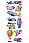 Sticker Kabartmalı Sticker Defter, Planlayıcı Etiket - (cb-591) 16x7 cm- Uçak, Uçan Balon