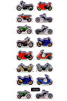 Sticker Kabartmalı Sticker Defter, Planlayıcı Etiket - (cb-593) 16x7 cm- Renkli Motorlar