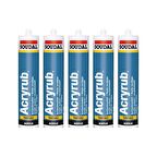 5 ADET Soudal Acryrub Silikonize Mastik 500 Gram Antrasit Gri