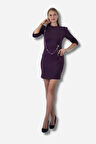 Scuba Kumaş Aksesuar Detaylı Mini Tasarım Elbise