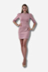 Scuba Kumaş Aksesuar Detaylı Mini Tasarım Elbise
