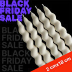 5 Adet Burgu Şamdan Mum Dekoratif Spiral Şamdan Beyaz