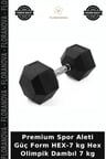 Premium Spor Aleti Güç Form HEX-7 kg Hex Olimpik Dambıl 7 kg