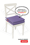 Xpermate Fermuarlı 2'li Sandalye Minderi Su İtici Kumaş 40x40Cm Sünger Sandalye Minderi Bağcıklı Mor