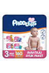 Paddlers Bebek Bezi 3 Numara Midi 160 Adet (4-9 Kg) Aylık Paket
