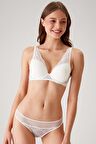 Ekru 4821 Biella Soft Push Up Dolgulu Çiçekli Bralet Sütyen Takimi / Iç Çamasir Takim