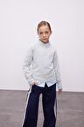 DeFacto Kız Çocuk Açık Gri Standart Fit Bisiklet Yaka Basic Düz Triko Kazak C6902A824AUGR28