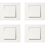 Asyagrup Ovivo Beyaz Anahtar - 4 Adet - Çerçeve Dahil