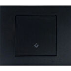 Asyagrup Ovivo Metalik Siyah Light Zil Anahtarı - Çerçeve Dahil