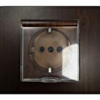 Asyagrup Ovivo Woods Ceviz Ahşap Kapaklı Topraklı Priz - Çerçeve Dahil