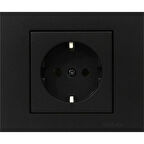 Asyagrup Ovivo Metalik Siyah Topraklı Priz Çerçeve Dahil