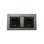 Asyagrup Ovivo Quantum Bakır İkili Set - 2X Priz - Çerçeve Dahil