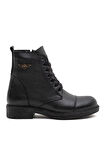 Bulldozer Deri Siyah Kadın Bot BUL-260507