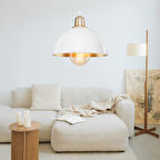 Haus Yarım Küre Beyaz İçi Gold ABS Altın Kuka Süslü Sarkıt Mutfak Salon Avize Kafe Kuaför Aydınlatma