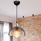 Haus Yarım Küre Buzlu Füme ABS Altın Kuka Süslü Sarkıt Mutfak Salon Avize Kafe Kuaför Aydınlatma