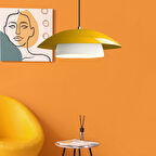 Stark Sarı Metal Large Avize Salon Mutfak Endüstriyel Sarkıt Otel Cafe Aydınlatma