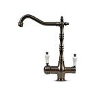 SU ARITMA CİHAZI İÇİN 3 YOLLUK RUSTİK SARI ANTİK MUSLUK