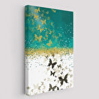 Altın ve Siyah Kelebekler Duvar Tablosu-6009
