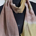 Dar Pamuklu Fular , Batik boyalı , Tahta baskılı, Hediyelik Fular, Moli tasarım