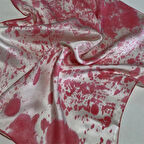 Kare Pembe ipek Fular , El Yapımı, Hediyelik, Şık, Moli Tasarım