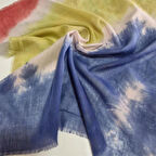 Kare Pamuklu Bandana, El Boyaması Ve Tahta Baskılı Bandana, Fular, Moli Tasarım