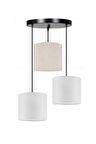 3lü Beyaz Krem Beyaz Silindir Kumaş Abajur Sarkıt Avize Modern Dekoratif Tasarım 
