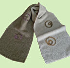 Ombre Örgü Atkı, Iğneli Keçe Ve Örgü Atkı, El Örgüsü, El Yapımı Atkı , Renk Geçişli, Yeşil, Moli Tasarım, 