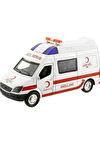Metal Çek Bırak Sesli ve Işıklı Ambulans ( 1/36 Ölçek )