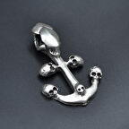 Kuru Kafa Deniz Çapa Kolye Ucu - Antik Gümüş Kaplama - Kod:144