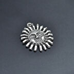 Gülen Surat Güneş Kolye Ucu - Antik Gümüş Kaplama - Kod:255