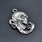 Yılan - Kuru Kafa - Venom Kolye Ucu - Antik Gümüş Kaplama - Kod:92