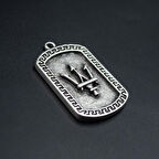 Poseidon - Mızrak Kolye Ucu - Antik Gümüş Kaplama - Kod:1614