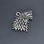 Game Of Thrones Kurt Kolye Ucu - Antik Gümüş Kaplama - Kod:107