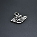 Minimal Göz Kolye Ucu - Antik Gümüş Kaplama - Kod:116