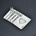 Poker- İskambil Kolye Ucu - Antik Gümüş Kaplama - Kod:133