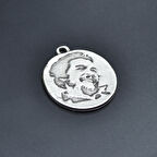 Che Guevara Madalyon Kolye Ucu - Antik Gümüş Kaplama - Kod:105