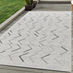 Dış Mekan Bahçe Balkon Teras Halısı İskandinav desen Krem Renkli