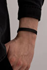 Siyah Örme Çelik Erkek Bileklik