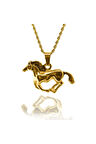 Kadın At Figür Çelik Burma Zincirli Kolye Cklatlfıgur-alt