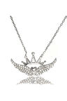 Kanatlı Kraliçe Tacı Kadın Gümüş Kolye Orta Boy