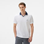 Nautica Erkek Beyaz Classic Fit Polo Yaka T-Shirt