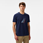 Nautica Erkek Lacivert Regular Fit Baskılı T-Shirt