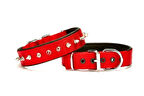 Doggie Çivi Desenli Köpek Tasması 3*65 cm Kırmızı