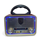 Güneş Panelli 19 cm 3 Bant Nostajik Usb Bluetooth Radyo  3016