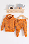 3-18 Ay Erkek Bebek Takımı Cool Bear Kapüşonlu Turuncu
