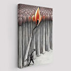 Bütün Uyuyanları Uyandırmaya Bir Uyanık Yeter Sürreal Duvar Tablosu-6070