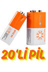 9v Çinko Karbon Pil 20li Shrink Ambalaj 6F22-SP1