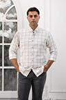 Advante Slimfit Ekoseli Yaka Düğmeli Mevsimlik Kumaş Erkek Gömlek