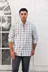 Advante Slimfit Ekoseli Yaka Düğmeli Mevsimlik Kumaş Erkek Gömlek