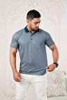 Regular Fit Yakalı Ve Cepli Desenli Erkek Klasik T-shirt